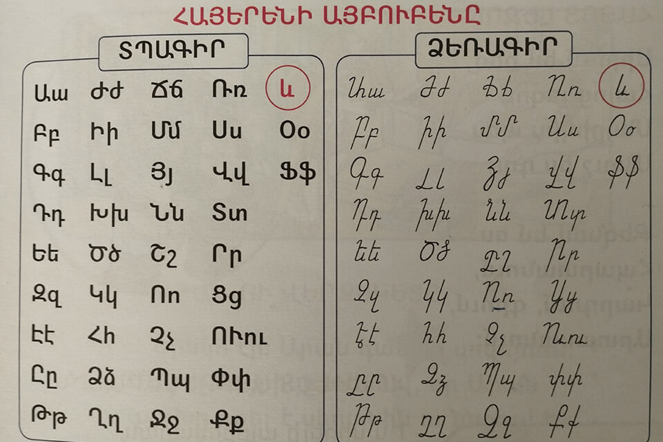 армянский алфавит