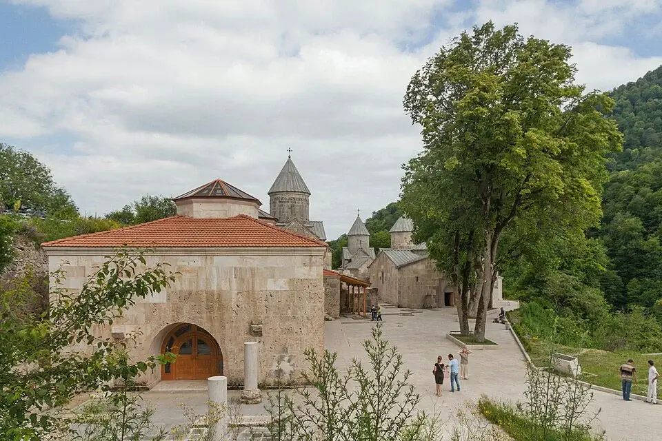 Courtyard of Haghartsin Monastery and Surb Astvatsatsin Church