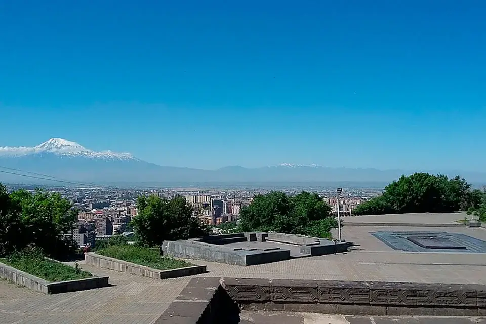 View of Yerevan and Mount Ararat from Victory Park