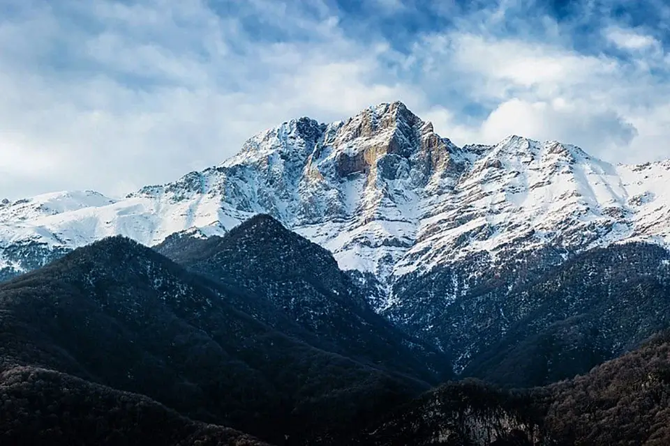 Snow-covered Mount Khustup in Syunik Province, Armenia