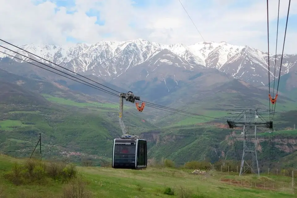 Wings of Tatev cable car over the Vorotan Gorge