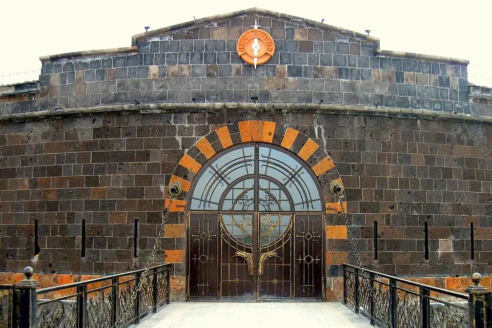 Entrance gate of Black Fortress Sev Berd in Gyumri
