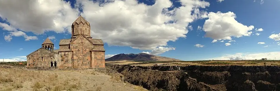 Hovhannavank Monastery on the rim of Kasakh Gorge, Armenia