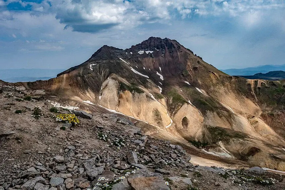 Northern summit of Mount Aragats above the volcanic crater