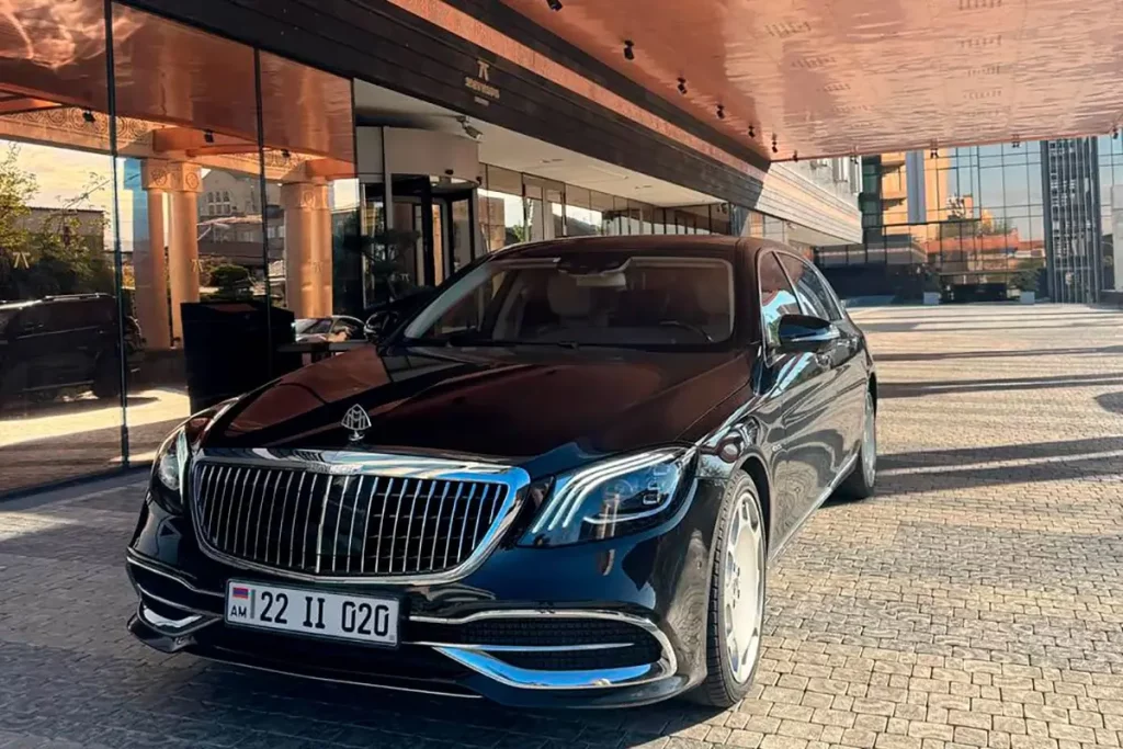 Mercedes-Maybach rental with driver in Yerevan — front view