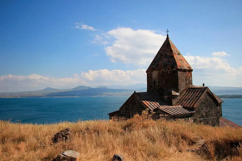 Sevanavank Monastery overlooking Lake Sevan on a private tour from Yerevan