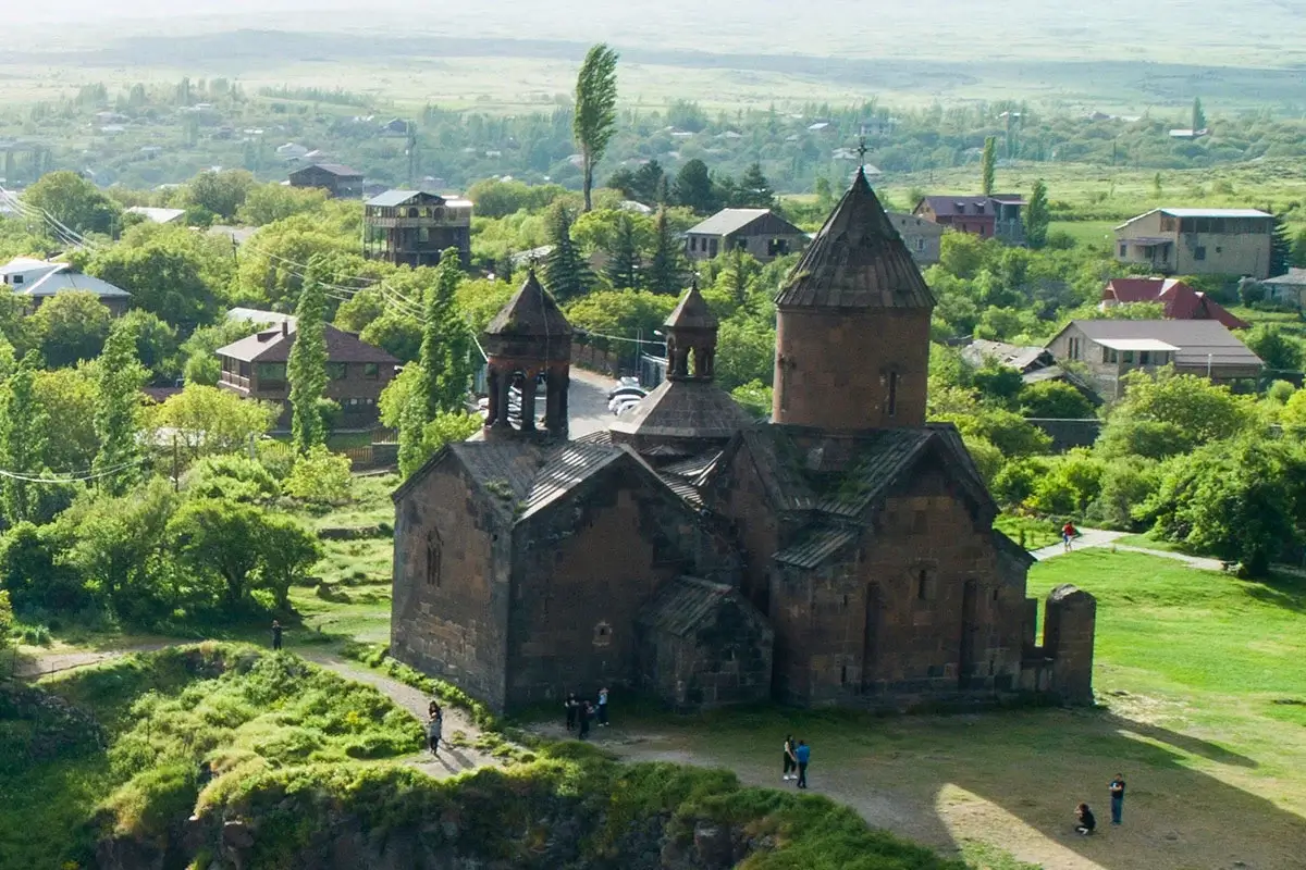 Saghmosavank Monastery above the Kasakh Gorge on a tour from Yerevan