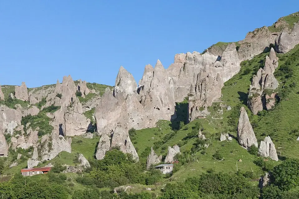 Volcanic stone formations near Goris, Armenia