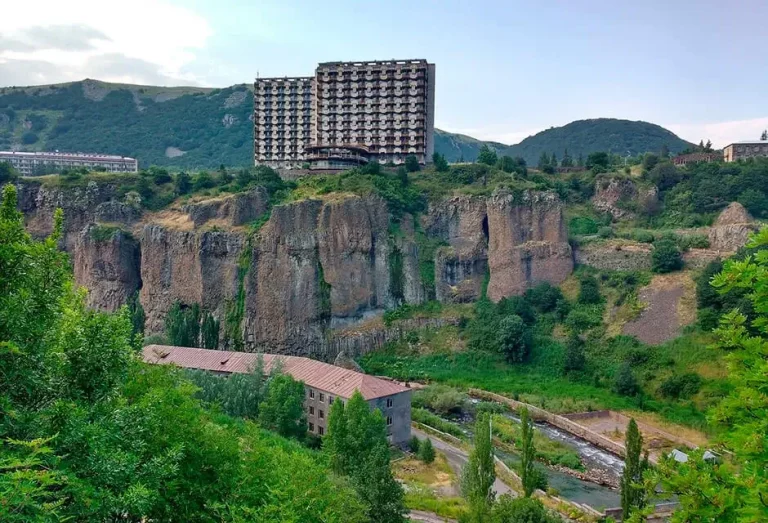 Panoramic view of Jermuk mountain resort in Armenia