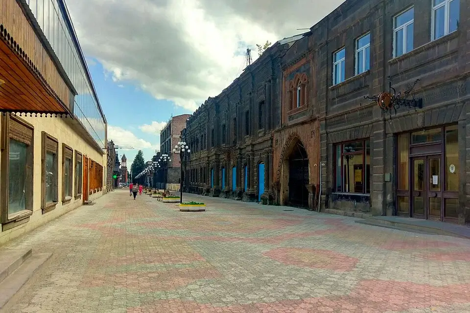 Abovyan Street in the Kumayri historic district of Gyumri