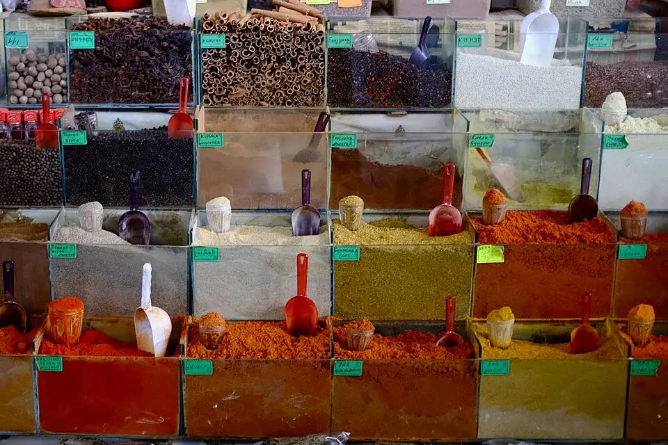 Spices and dried herbs at GUM Market in Yerevan