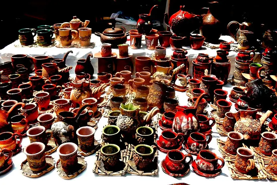 Handmade ceramics at Yerevan Vernissage Market