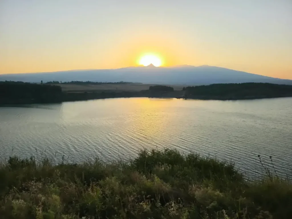 Evening sun over Aparan Reservoir